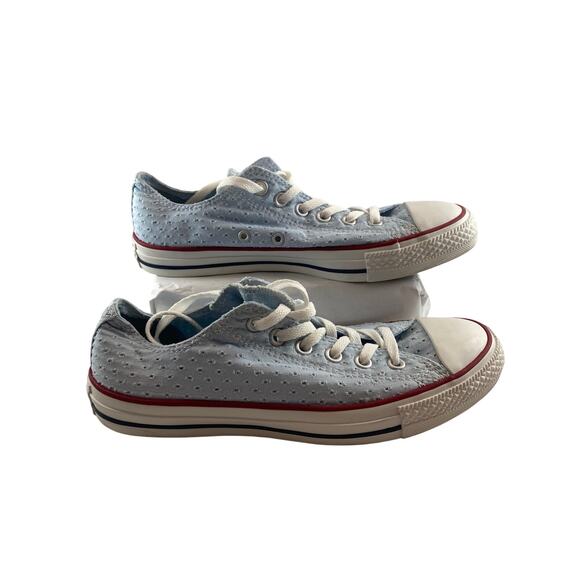 Converse Eyelet CT Ox Fountain Blue All Star Size 9 Sneakers - Picture 3 of 8